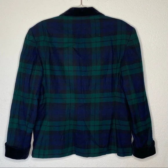 Ralph Lauren Vintage Wool Plaid Navy/Green Multi Academia Iconic Blazer ❗️sold❗️ - Picture 4 of 5